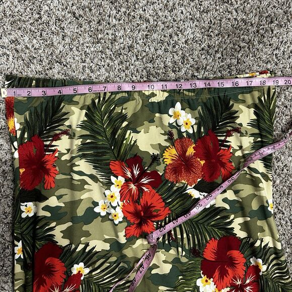 Rouge Collection Women's Plus Sz 2X Floral Green Orange Tube Maxi Dress Skirt - Picture 7 of 10